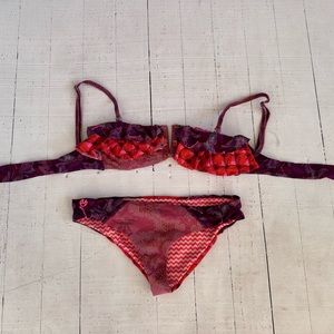 MAAJI 2 piece purple bikini top small/ bottom medium